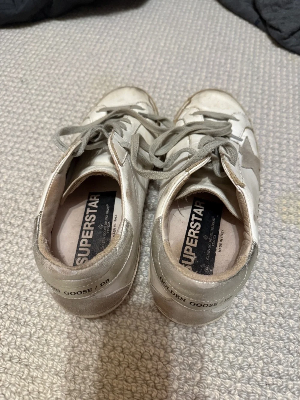 Golden Goose Superstar White Silver Leather Sneakers GGDB Description: